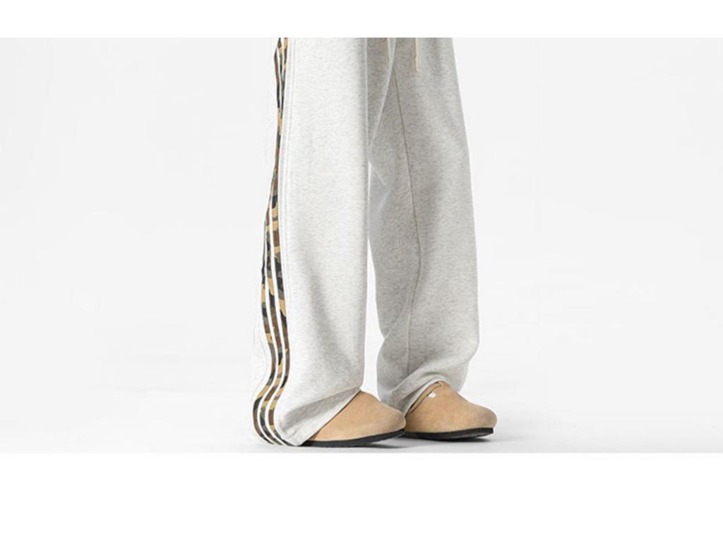 Unisex American Side Stripe Sweatpants: Loose, Straight-Leg Casual Pants for Autumn/Winter, High Street Style.
