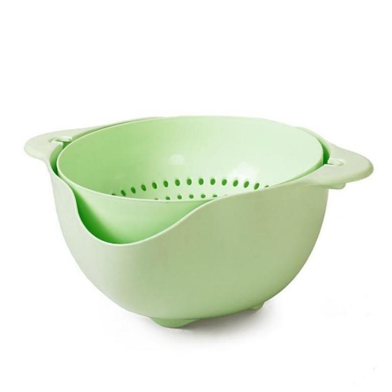 Double Layer Colander Strainer Basket Kitchen Washing Bowl Fruit Vegetable Drain Basket with Handle