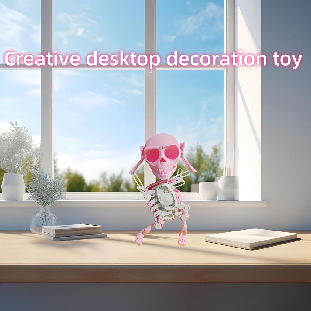 3D Skeleton Man Dancing Dancing Skull Ornament Dancing Character Scary Skeleton Novelty Tabletop Car Home Toy Decora