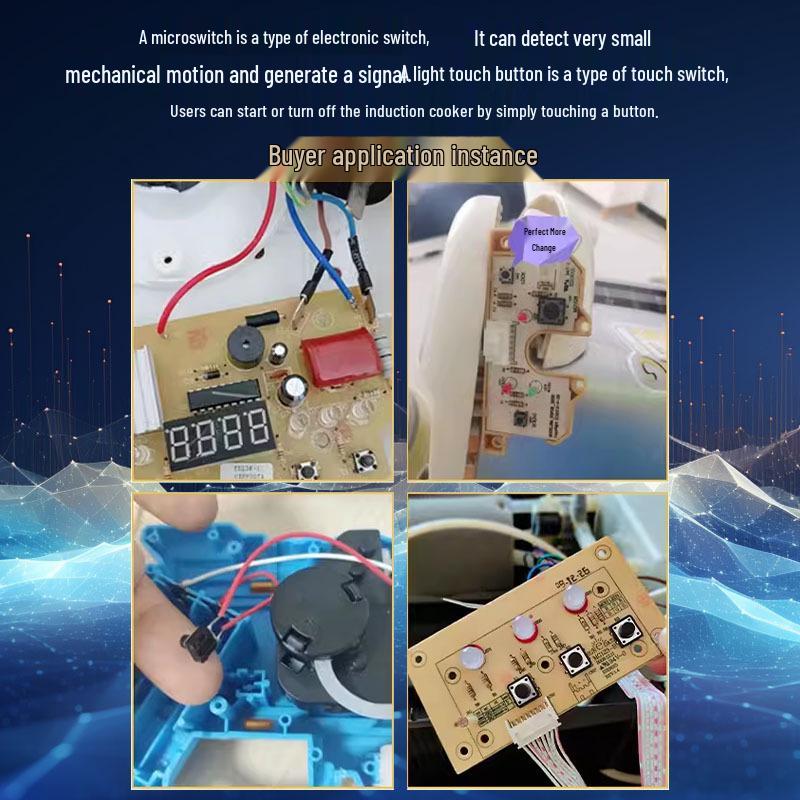 4-Pin Vertical Micro Touch Button Switch for Induction Cooker, 6x6x5mm SMD