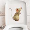 Mouse Looking Up Funny Toilet Stickers Cartoon Urination Toilet Lid WC Door Sticker Removable Self-Adhesive Decor