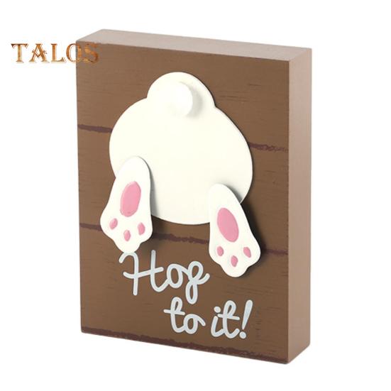 

Дерев яна фігурка кролика, що стоїть, Великодній кролик, настільна табличка, блок з попою кролика, настільна центральна прикраса для дому, вечірки, весняний декор для багаторівневої таці коричневий