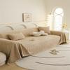 Plush Sofa Cover Autumn Winter Full Coverage Wrap-Around Sofa Sheet Cover Protector Simple Design
