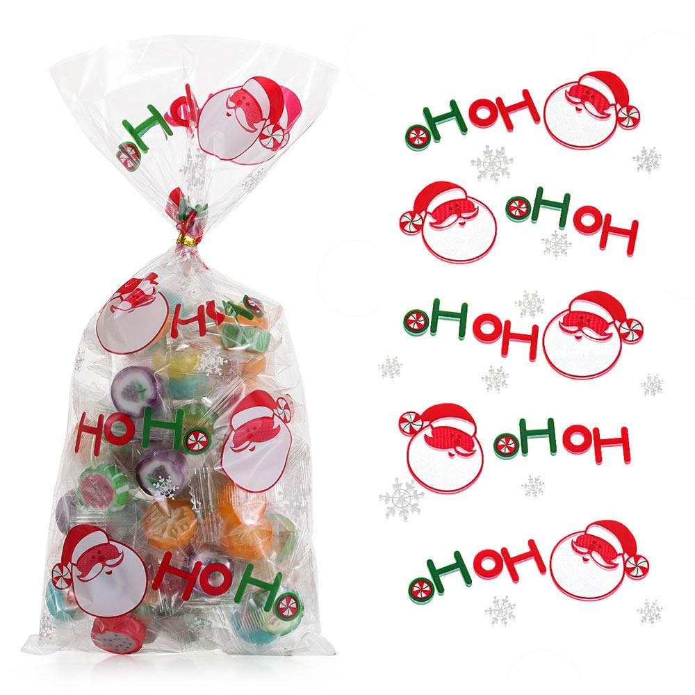 

50 шт. подарочные пакеты для вечеринок, рождественские украшения, кроличьи ушки, пакет для печенья, упаковка для выпечки, рождественские пакеты для конфет