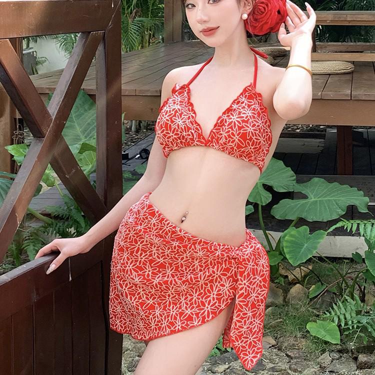 2025 Women's Sexy Three-Piece Bikini Swimsuit Set
