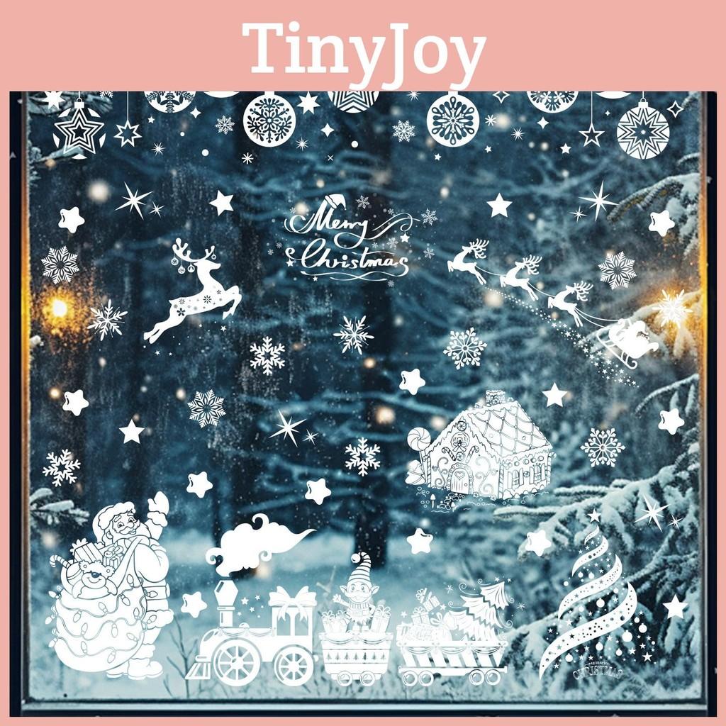 Christmas Pvc Window Sticker With Cartoon Santa Balls Santa Claus For Decor