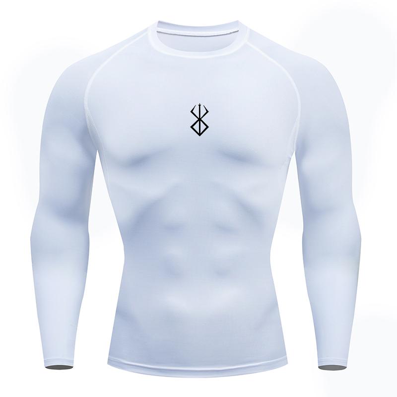 Anime Men's Compression Shirt Fitness Sport Running Tight Gym Tshirts Athletic Training Fast Drying Tops Summer T