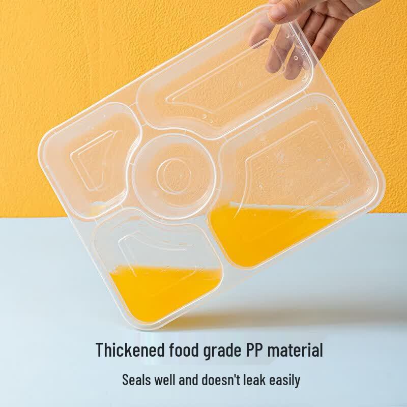 800ml Disposable 4-Compartment Meal Prep Containers with Lids