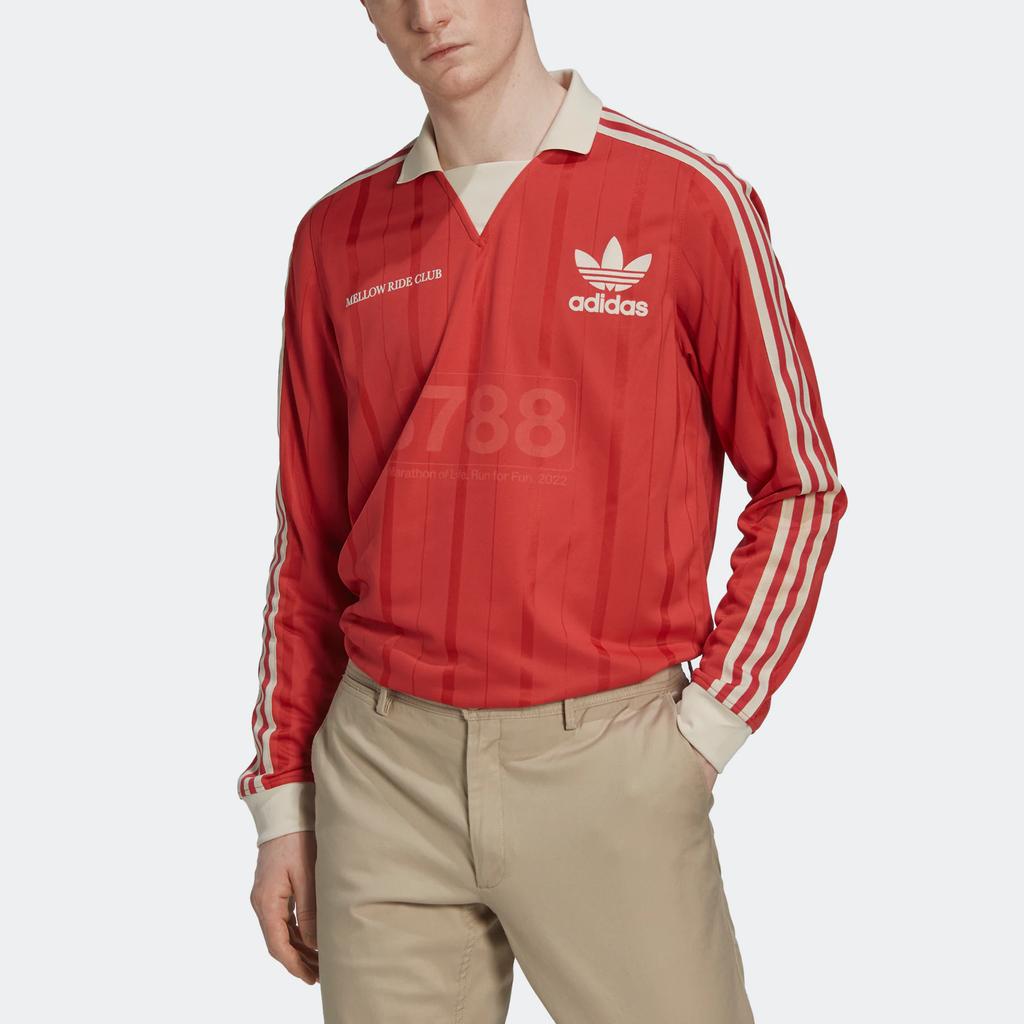 adidas Originals Trefoil Mrc Long Sleeve Sports Tee Men Tops Red HN1677