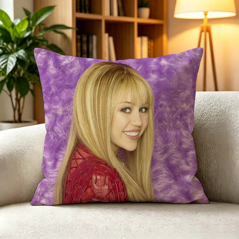 TTeen Series Hannah Montana Pop Star Pillow Case Square DoubleSided Sofa Cushion Cover Bedroom Bedside Pillow