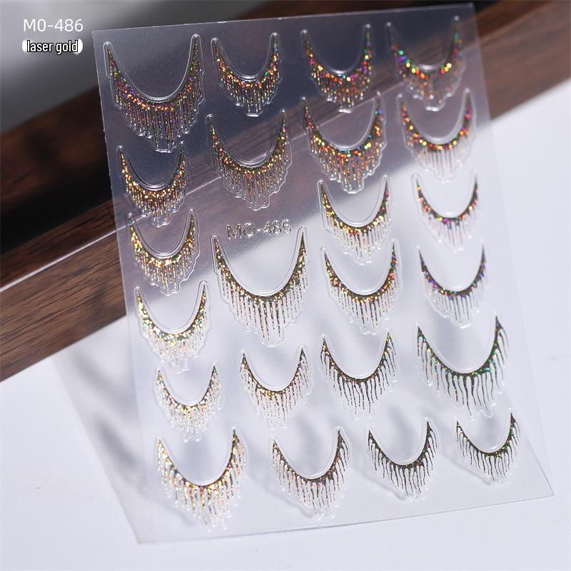 

Блестящие золотые и серебряные наклейки для ногтей с кисточками из фольги - Переливающийся французский тисненый дизайн