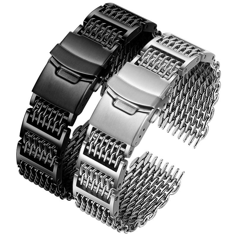 Für Panerai Seiko Nr. 5 Dosen Casio Huawei Omega Edelstahlarmband Shark Mesh Mailänder Band 22 24mm atmungsaktives Metall Uhrenarmband