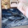 1PC Dinosaur in snowy moonlit forest Print Carpet Rug for Living Room Bedroom Sofa Doormat Home Decor Non-slip Floor Mat