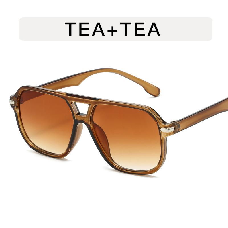 Women Outdoor Ocean Slice Double Beam Sunglasses New Retro Jelly Color Women Square Sun Glasses Uv400 Goggles Eyewear