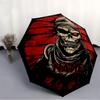 1PC Skull Mask Custom Name Automatic Open/Close, 8-Rib Durable Frame Compact Travel Umbrella for Men & Women D1222095
