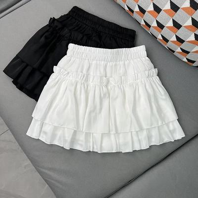 Sommerlicher Mädchen A-Linien Rüschenrock mit Sicherheits-Shorts