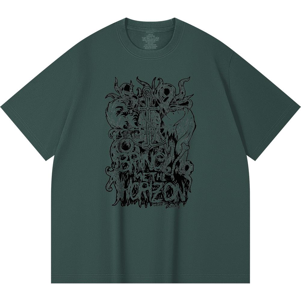 230 Gsm 100% Cotton Heavy Metal T-Shirt Rock Band Popular Music Print Unisex Heavy Cotton T Shirt