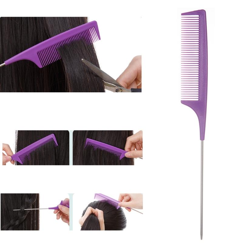 Parting Combs for Braiding Hair Hair Comb Metal Tail Comb with Stainless Steel Pintail for Sectioning Parting and Styling