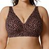 Large Size TK Explosion Full Coverage Leopard Print Seamless Gathering Soft Support Bra Underwear