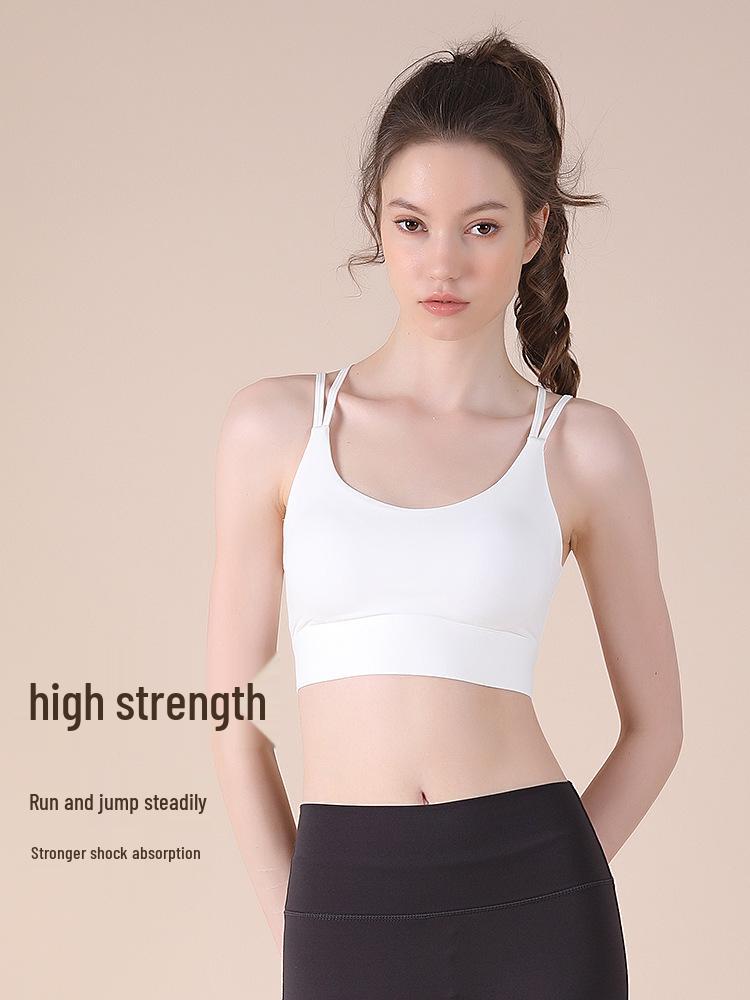 Women's High-Impact Sports Bra with Cross Straps and Shockproof Support