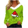 Women's T Shirt Tee Christmas Shirt Long Sleeve Party Christmas Fleece Collar V Neck Top