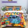 3pcs Stitch, Hawaiian Printed Bedding Set, Breathable And Soft, Machine Washable, Christmas Gift, Suitable for Bedroom Decoration, 067