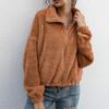 Autumn Winter Double-sided Velvet Short Plush Coat Top Women's Fashion Hoodie Jacket
