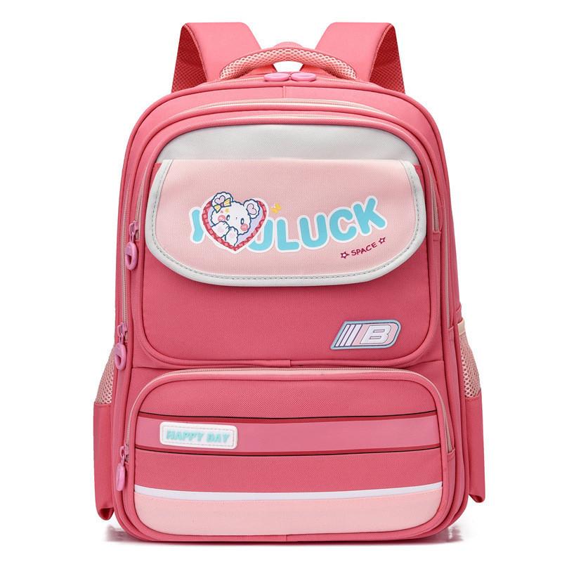 Trendy Wear-resistant Shoulder Bag For 5th-6th Grade Junior High Students Rose Red
