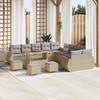 vidaXL 14-Piece Garden Sofa Set with Cushions Beige Poly Rattan, vidaXL Garden Dining Set 3363892