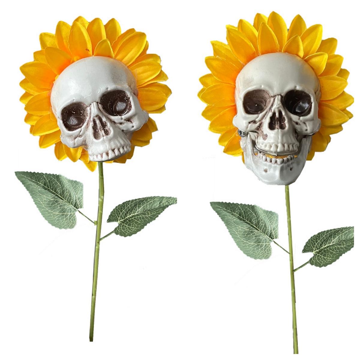 

Декор на Хэллоуин Череп Подсолнух Газон Декор Сад Искусственные Цветочные Украшения Ужасы ПВХ Подсолнух Череп для Вечеринки на Хэллоуин