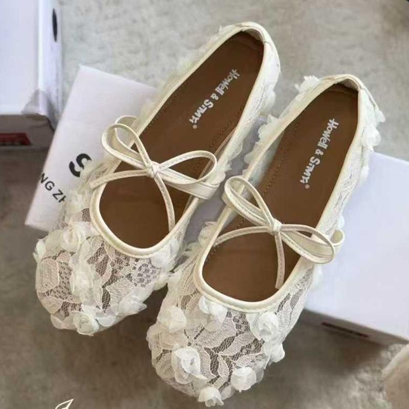 Mode 2025 Ballerinas Damen Slipper Schuhe Elegant Mesh Spitze Schuhe Designer Flache Damen Sneaker Sommer Damenschuhe