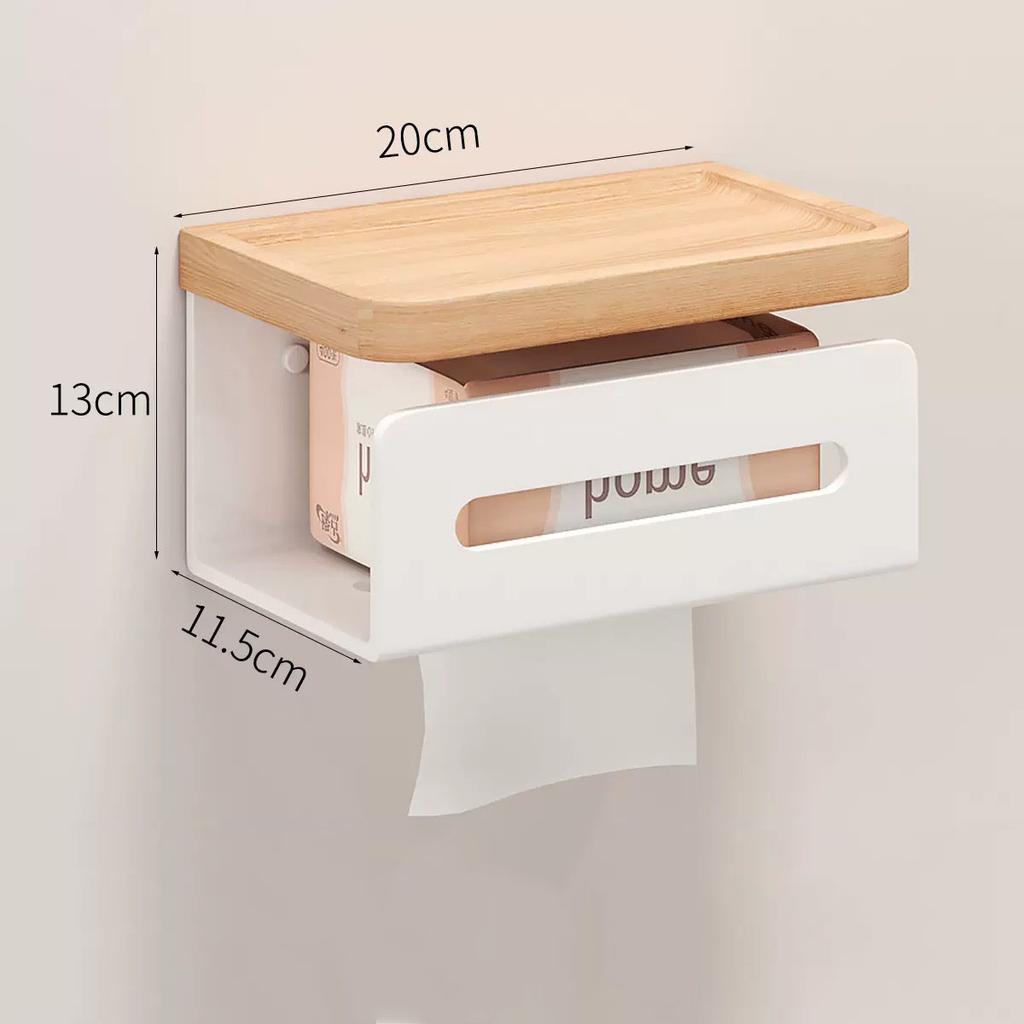 Walnut White/Black Bathroom Paper Towel Holder Aluminum Wall-mounted Toilet Paper Holder Toilet Paper Box Tissue Bathroom Shelf