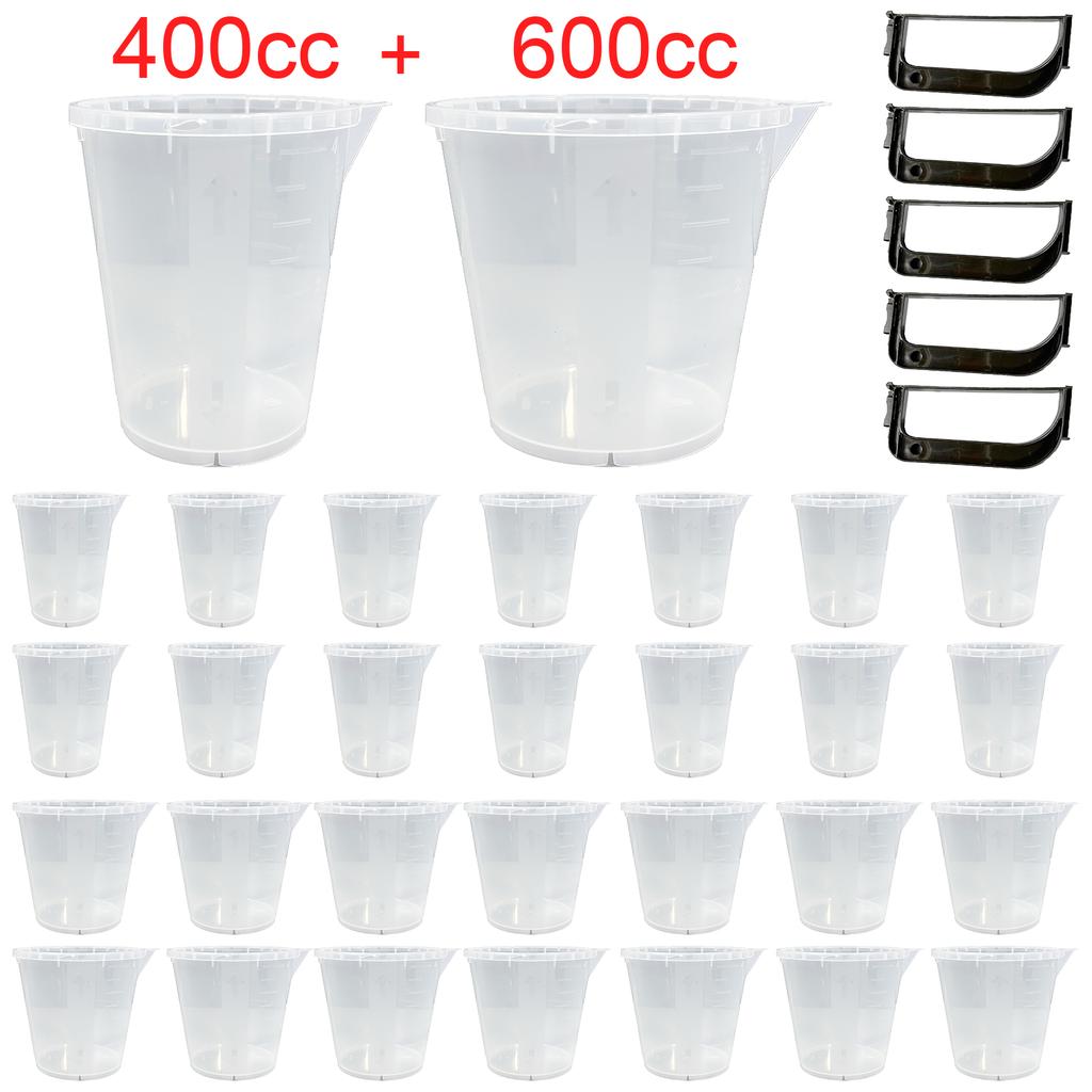 30pcs 400cc/600cc Measuring Pitcher Large Capacity Plastic Food Measuring Cups Multi-Purpose Kitchen Cooking Baking Accessories