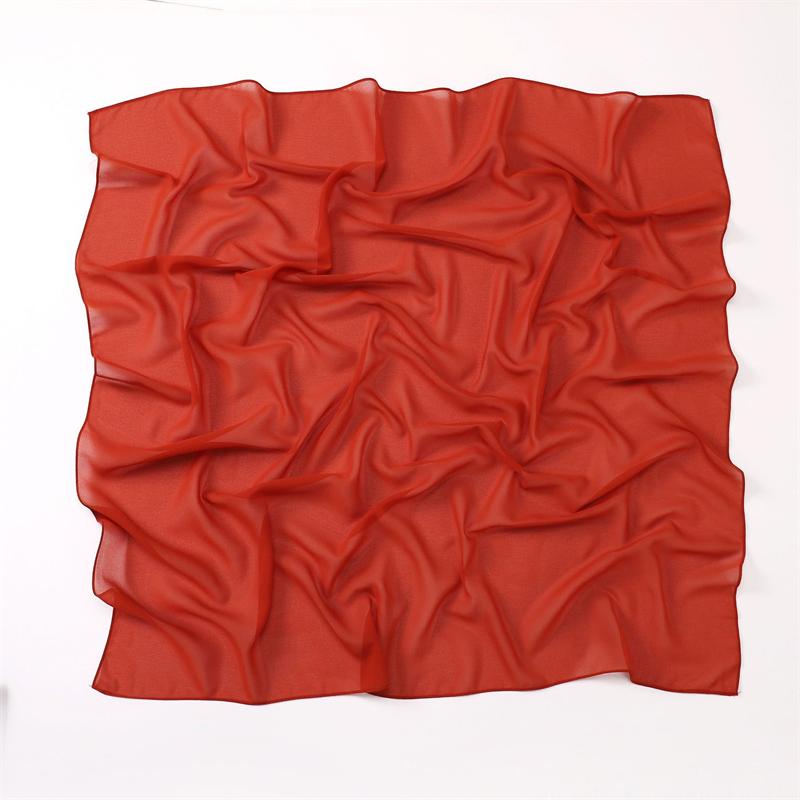 Muslimischer Chiffon Hijab Schal Einfarbiges Quadratisches Kopftuch für Frauen Hijabs Schals Jersey Hijabs Islamischer Turban Stirnband Schal