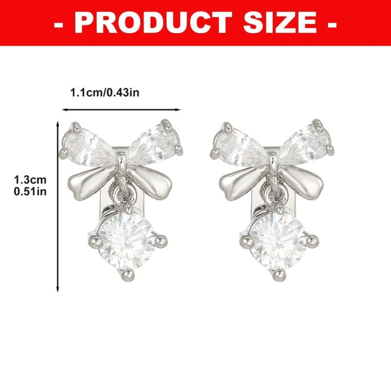 Elegant Mini Butterfly Shape Ear Clip With Sparkling Zircon For Freeclip 1 2 Earbud Not Need Piercing Clip On Charm