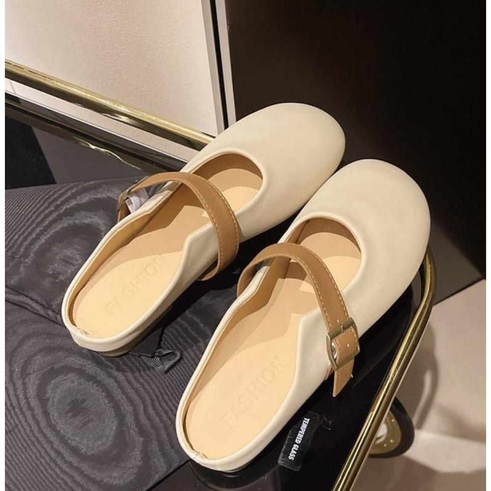 Fashion Closed Toe Slides Women 2024 Korean Style Fashionable Round Toe Women's Slippers Elegant Bow Decoration Summer Daily Slippers