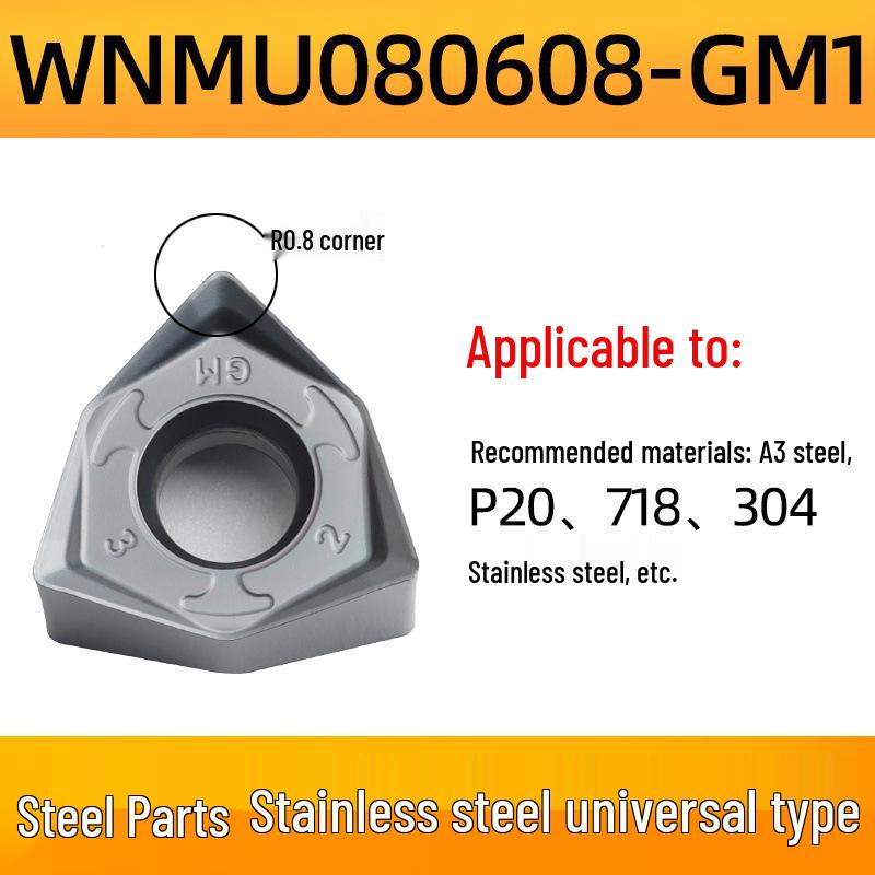 90° Double-Sided Hexagonal WNMU080608 Cutting Inserts for Cross-Border Fast Feed Milling Cutter