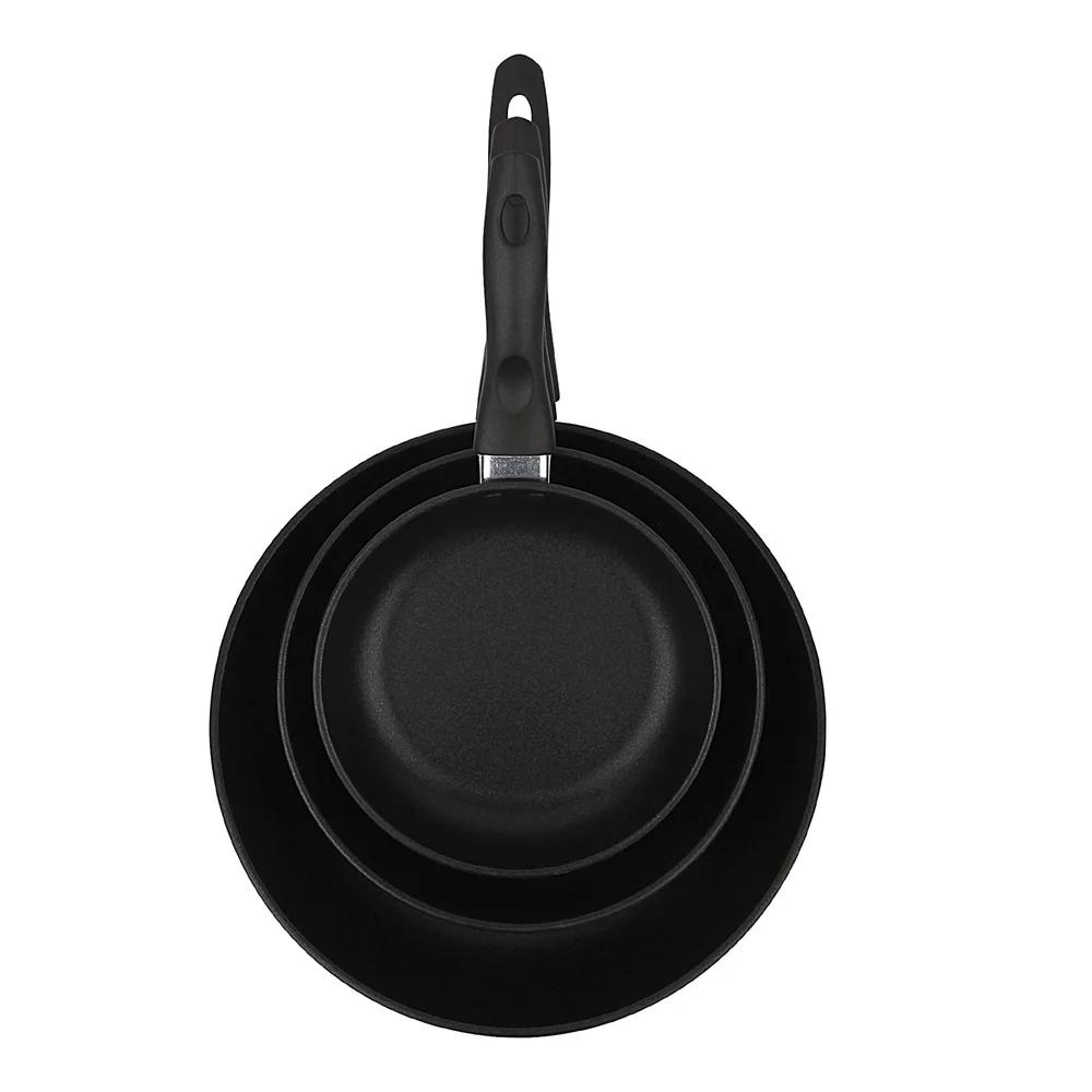3Piece NonStick Aluminum Skillet Set Lightweight Skillets Dishwasher Safe Easy Cleanup CoolTouch Handles Versatile Cookware