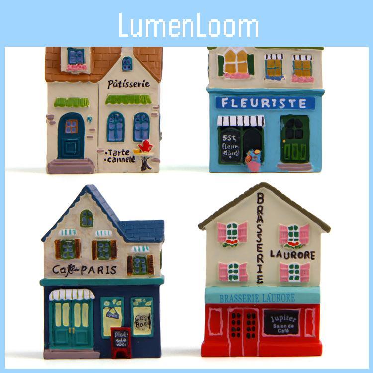 Cartoon Resin Mini House Collectible For Home Office And Gift Display