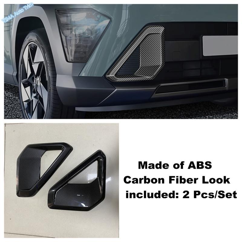 Car Exterior Front Foglight Cover Trim Rear Bumper Fog Lights Lamps For Hyundai KONA 2025 2026 Molding Decoration Accessories