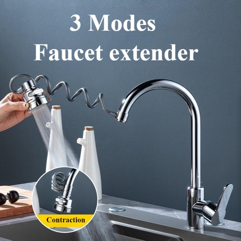 Ny 3 Modus Vaskkran 360 Graders Rotasjon Filter Forlengelsesslange Dusj Vannbesparende Kran Universelle Kjøkkengadgets Tilbehør
