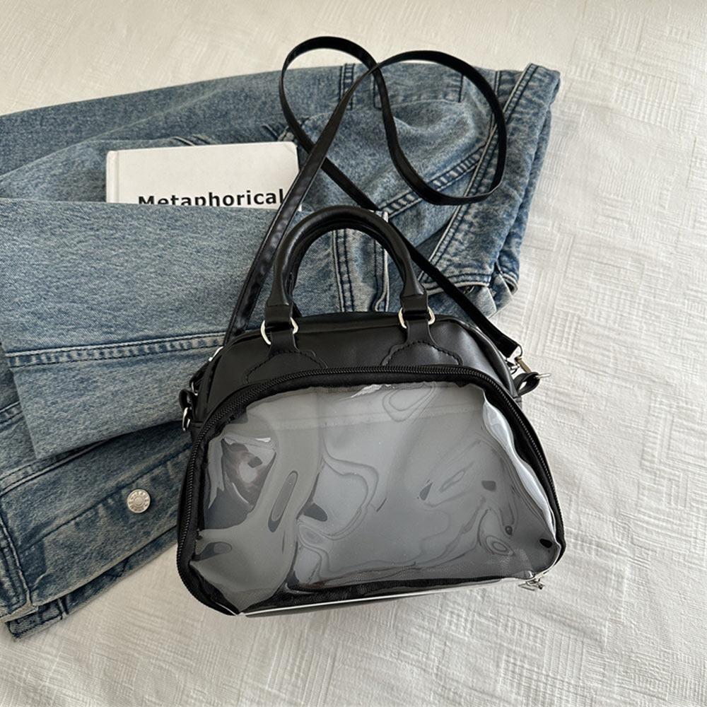 PU Japan Style High Capacity Transparent Ita Bag PU Casual Leather Handbags Square JK Bag Creative Gift