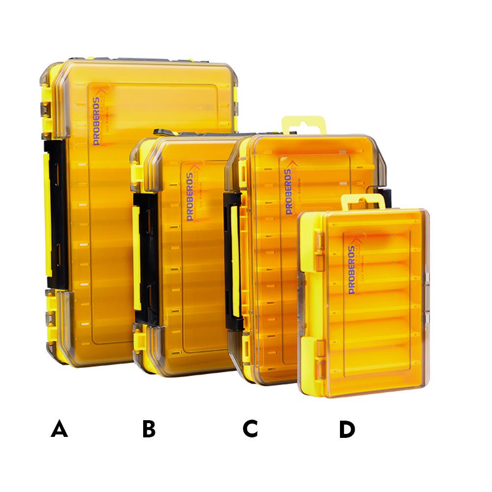 

Двостороння допоміжна коробка Портативна двошарова риболовна снасть ПП Коробка Аксесуари для приманок Коробка для зберігання Mino Pencil Fake Bait Subbox D жовтий