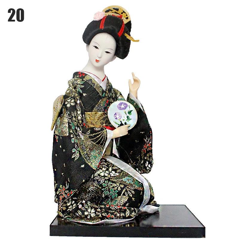 Japanese Geisha Doll Asian Handmade Crafts Kimono Doll Home Table Decor Miniature Figurines Sculpture Collection Gift Creative