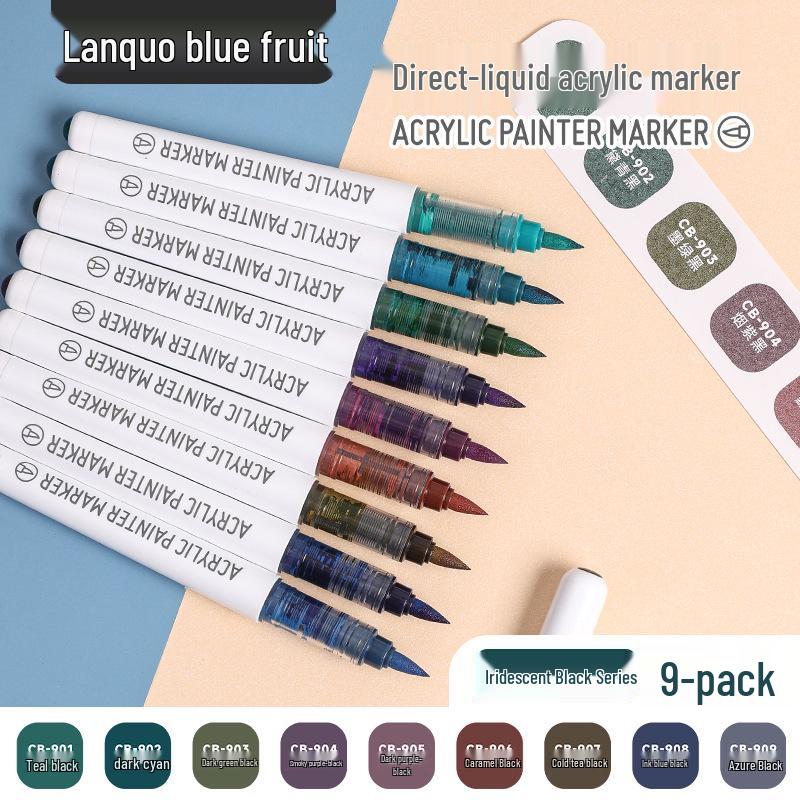 Blue Fruit Direct Liquid Acrylic Marker Pen for Kids - Large Capacity Soft Tip for Watercolor Painting