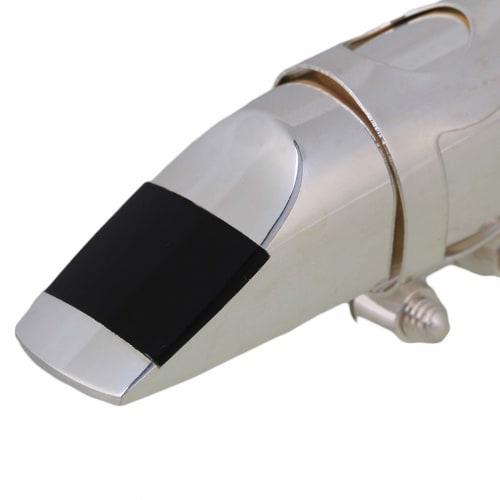 Yibuy Silver #6 Alto Saxophone Mouthpiece with Cap Ligature for E Flat Alto Saxophone