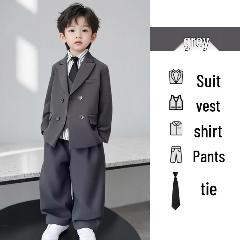 Boys' Spring Casual Suit Set - Formal Page Boy & Piano Performance Wear