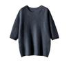 Women's 100% Pure Cashmere Short Sleeve Round Neck Sweater - Autumn/Winter Knit Pullover Base Layer
