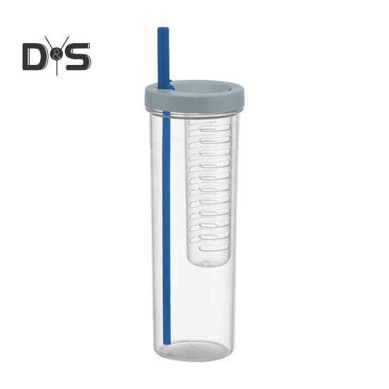 

700 мл стакан с трубочкой и встроенным фильтром для складывающейся трубочки, контейнер для чая, легко моется, универсальный стакан с трубочкой для питья 700ML серый