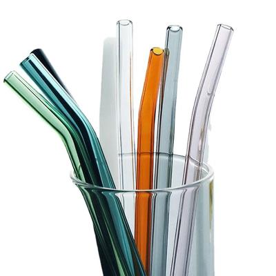10 pezzi cannucce riutilizzabili da 12 mm cannucce in vetro ecologiche in vetro borosilicato ad alto contenuto di cannucce colorate per feste e bar